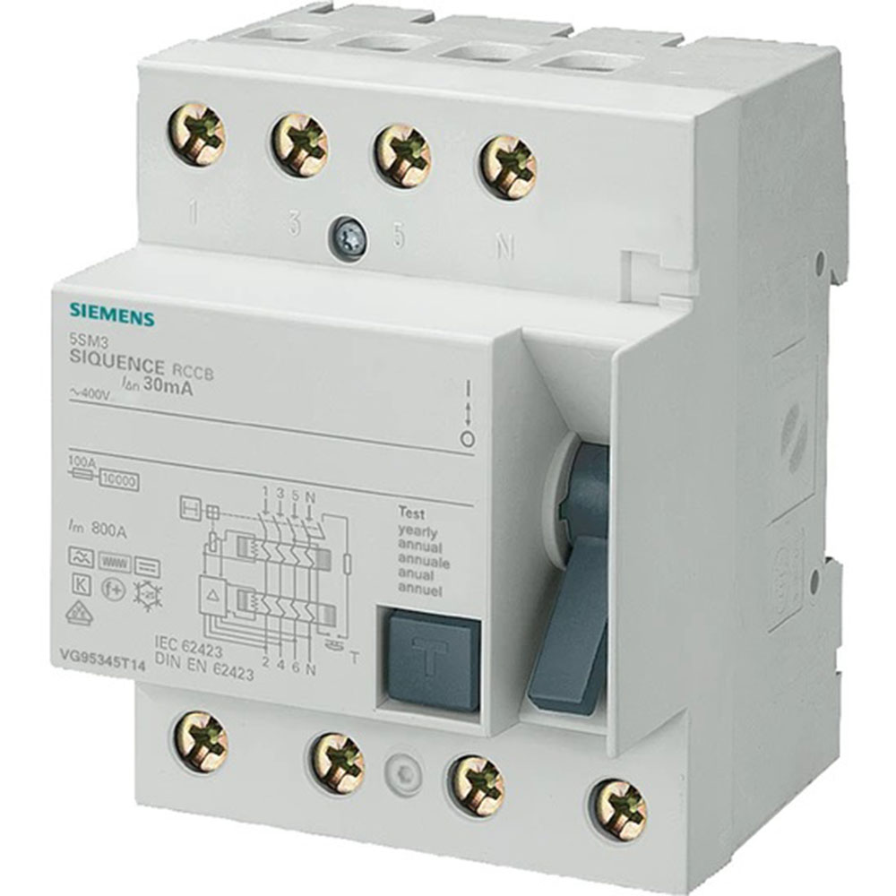 Siemens kaçak akım rölesi 30 mA insan hayatına karşı koruma sağlar.
